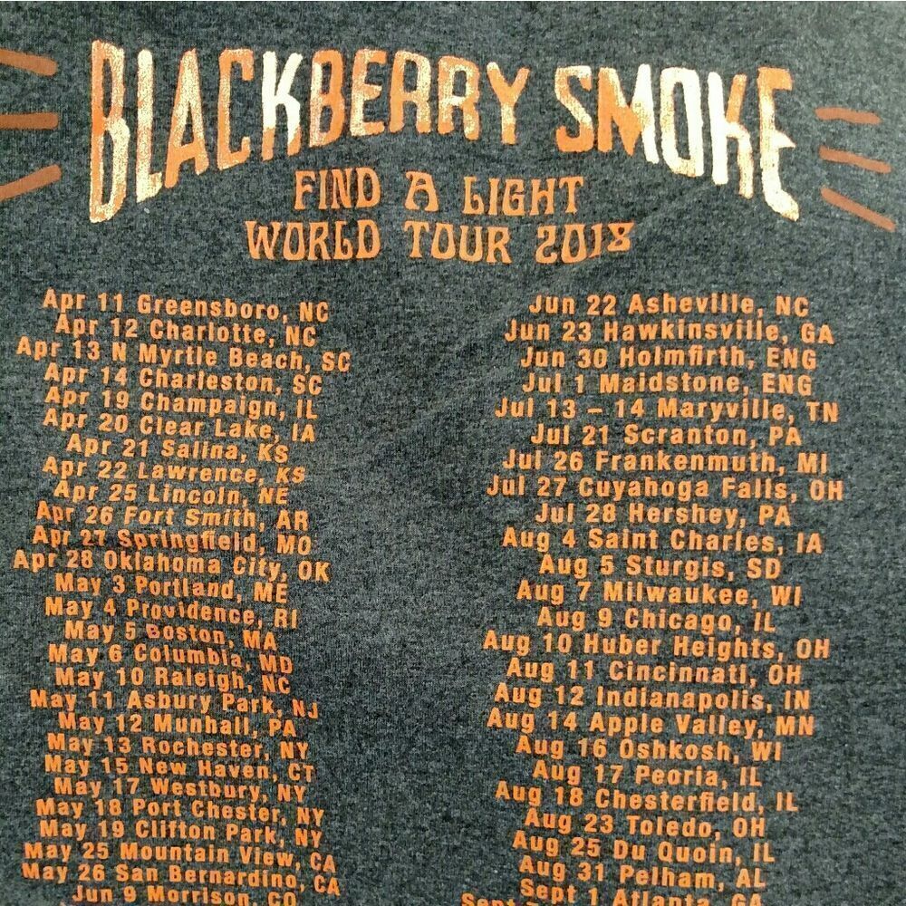 Blackberry Smoke 2018 Concert Shirt Men's XXL - Picture 2 of 2